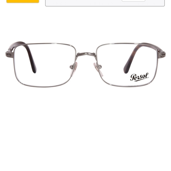Persol Classic Rectangle Metal Frame Eyeglasses in Silver - Picture 2 of 8
